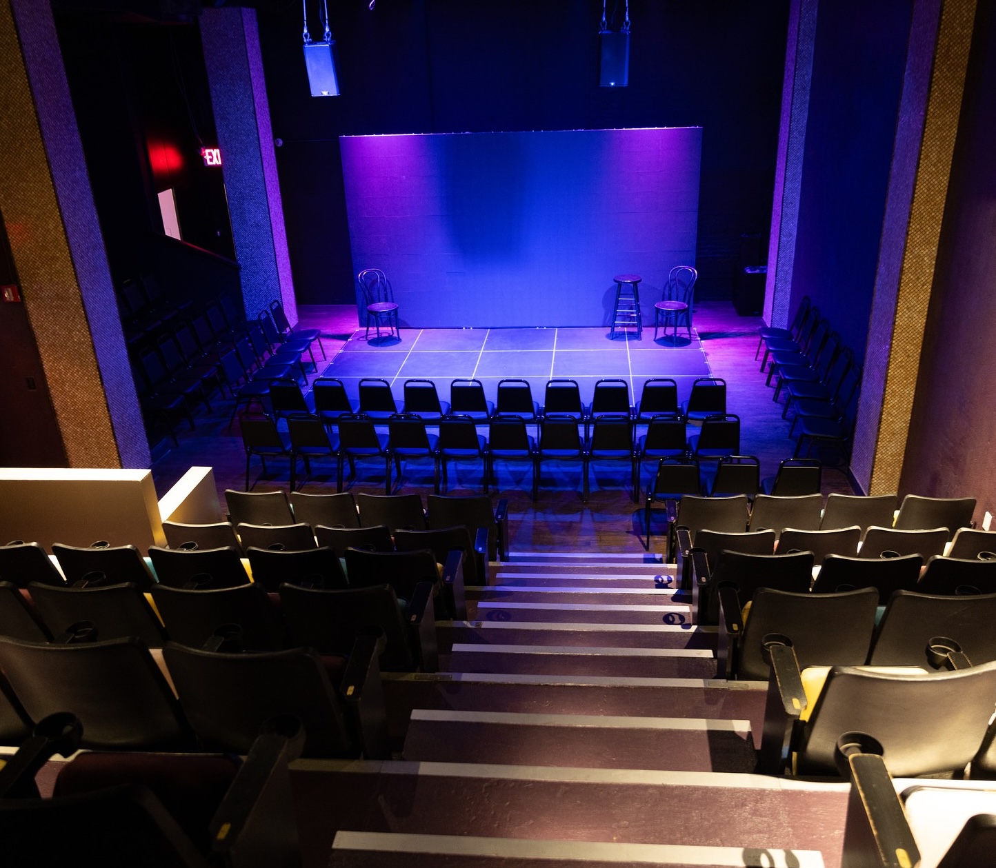 A photo of the empty 150-seat theatre, which is an off-broadway house available for rentals.